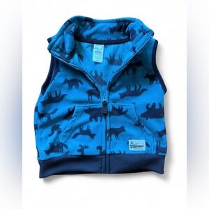 Carter's Blue Fleece Vest with Animal Print